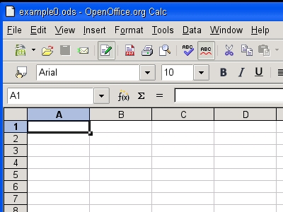 Capture d'écran d'Openoffice.org Calc